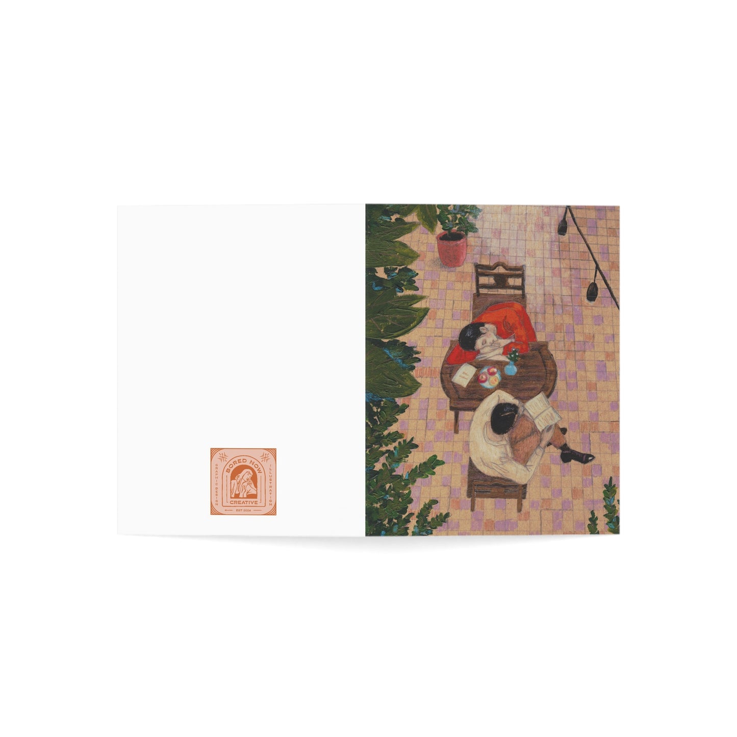 Couple Reading Note Cards (1, 10, 30, and 50pcs)