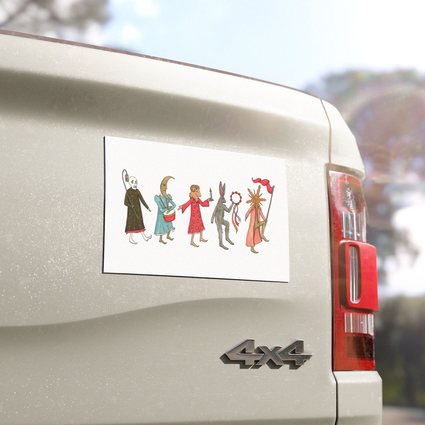 Folk Procession Car Magnet