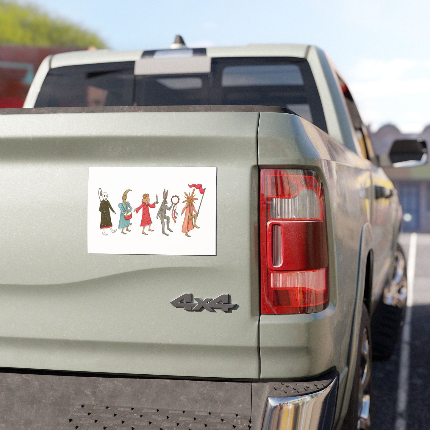 Folk Procession Car Magnet