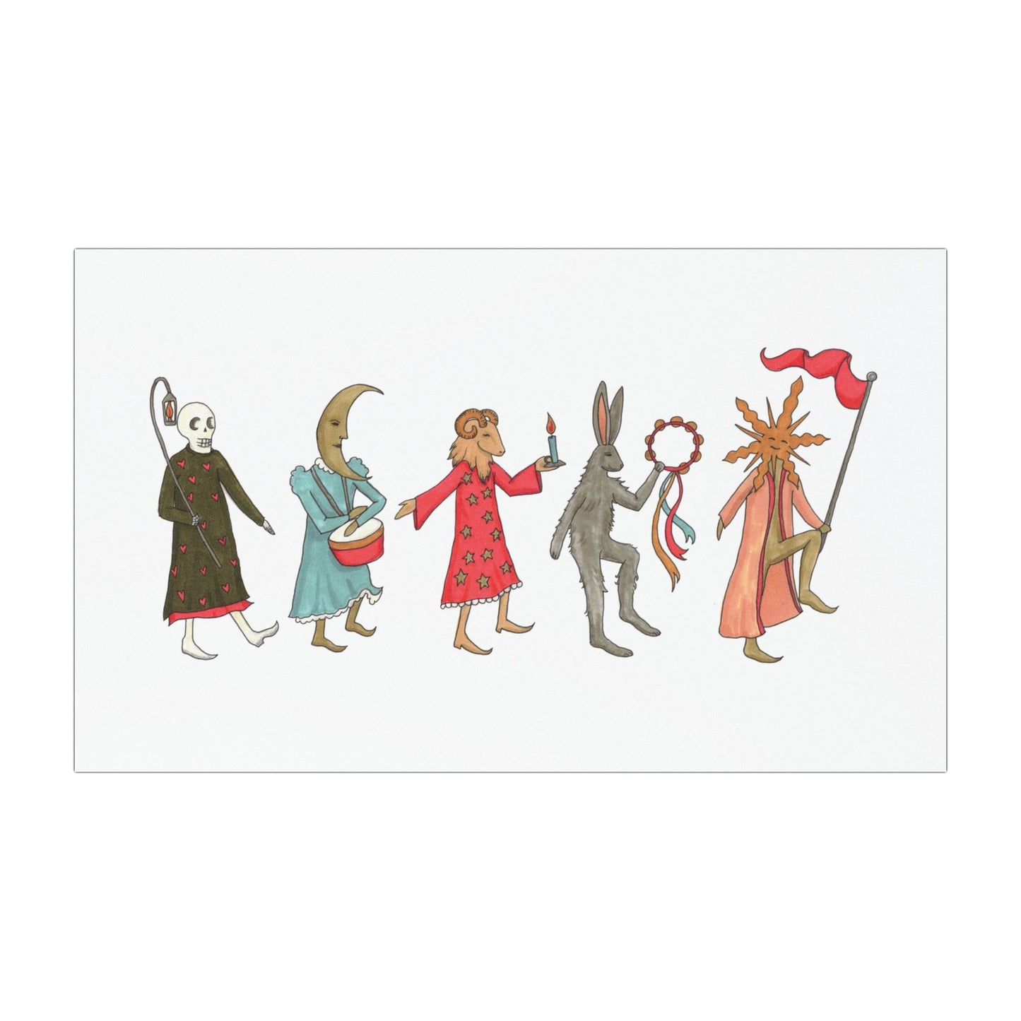 Folk Procession Car Magnet