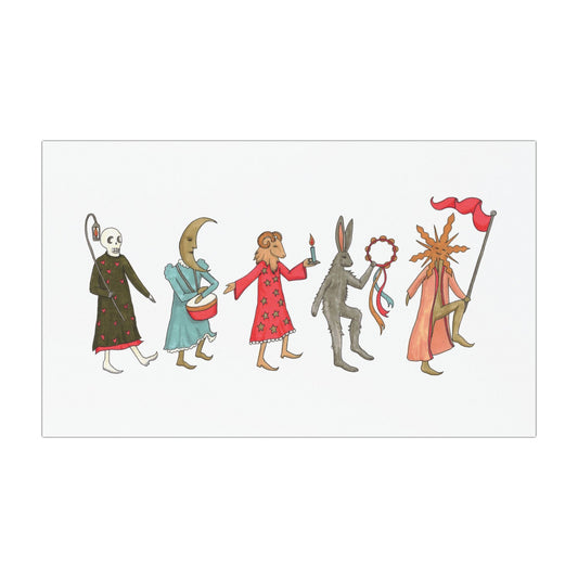 Folk Procession Car Magnet