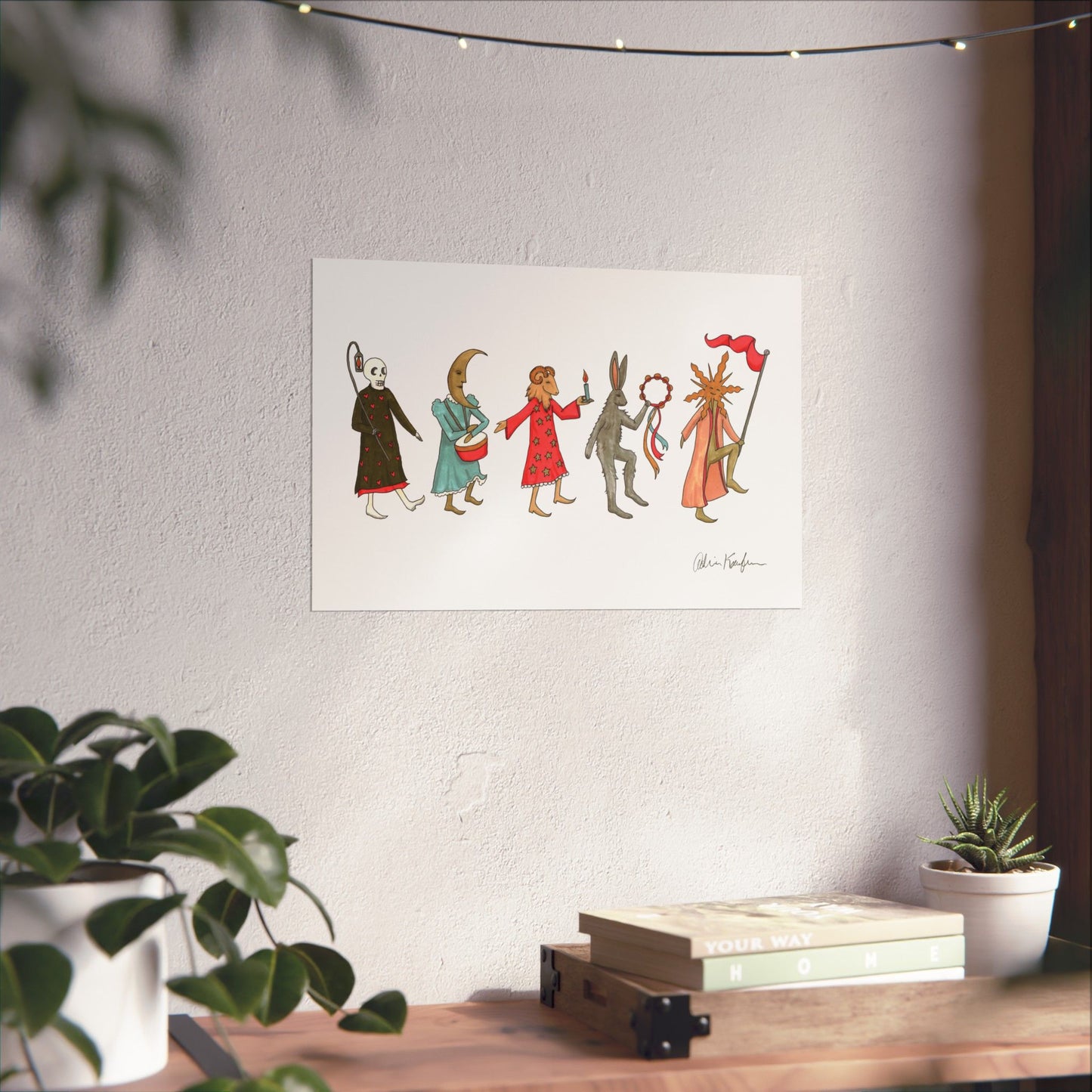 Folk Procession Matte Poster