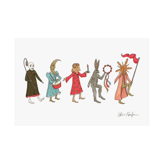 Folk Procession Matte Poster